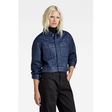 Jacheta crop din denim Utility