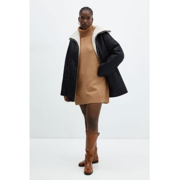 Jacheta cu captuseala de blana shearling sintetica Rulo