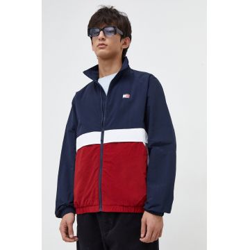 Tommy Jeans geaca barbati, culoarea albastru marin, de tranzitie