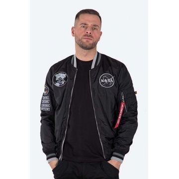 Alpha Industries geacă bomber cu două fețe MA-1 Nasa Voyager Rev barbati, culoarea negru, de tranzitie 116105.03-black