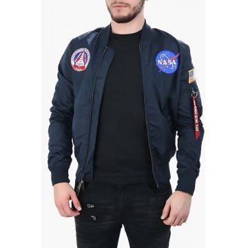 Alpha Industries geacă bomber cu două fețe MA-1 TT NASA Reviersible II bărbați, culoarea bleumarin, de tranziție 186101.07-navy