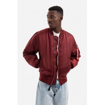 Alpha Industries geacă bomber MA-1 100101 184 barbati, culoarea rosu, de tranzitie, oversize 100101.184-red