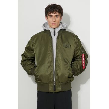 Alpha Industries geacă bomber MA-1 D-Tec bărbați, culoarea verde, de tranziție 183110.257-green