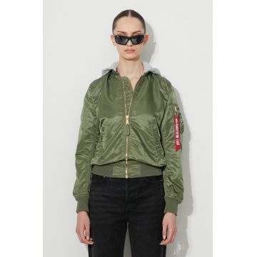 Alpha Industries geacă bomber MA-1 Hooded femei, culoarea verde, de tranziție 126003.01-black