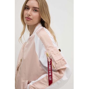 Alpha Industries geacă bomber MA-1 OS femei, culoarea roz, de tranziție 106001.640-pink