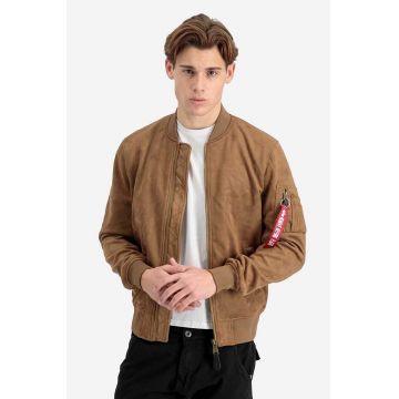 Alpha Industries geacă bomber MA-1 VF Vegan Suede 106107 13 barbati, culoarea maro, de tranzitie 106107.13-brown