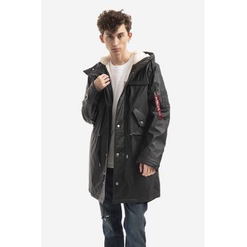 Alpha Industries geacă de ploaie Raincoat Tl barbati, culoarea negru, de tranzitie 128173.03-black