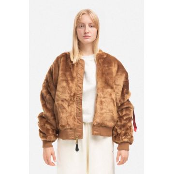 Alpha Industries geacă femei, culoarea maro, de tranzitie, oversize 118006.370-brown