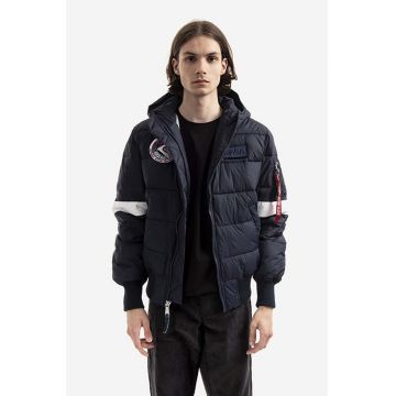 Alpha Industries geacă Hooded Puffer FD NASA barbati, culoarea albastru marin, de iarna 198121.07-navy