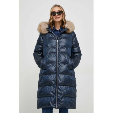 Geox geaca BECKSIE femei, culoarea albastru marin, de iarna