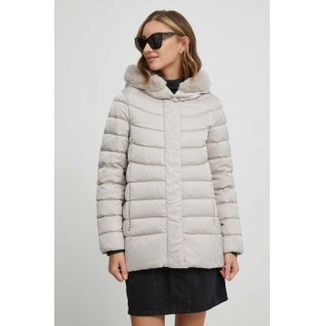 Geox geaca de puf CHLOO femei, culoarea gri, de iarna