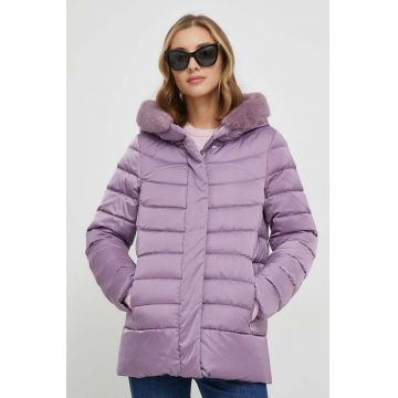 Geox geaca de puf CHLOO femei, culoarea violet, de iarna