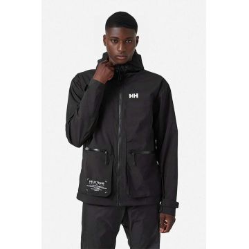 Helly Hansen geacă de ploaie Move Hooded Rain Jacket barbati, culoarea negru, de tranzitie 53757-823