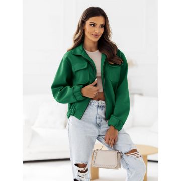 Jacheta crop cu buzunare cu clapa Jacheta crop cu buzunare cu clapa