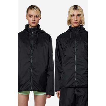 Rains geacă Fuse Jacket femei, culoarea negru, de tranzitie, oversize 15400-BLACK.