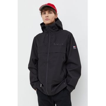 Tommy Jeans geacă bărbați, culoarea negru, de tranziție DM0DM17889