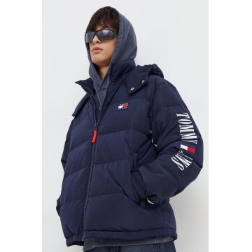 Tommy Jeans geacă de puf bărbați, culoarea bleumarin, de iarna DM0DM18481