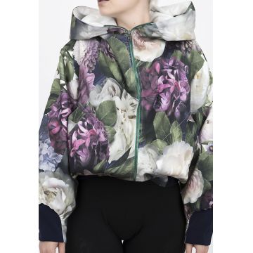 Jacheta din amestec de bumbac cu imprimeu floral