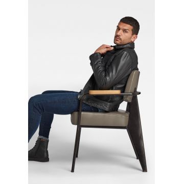 Jacheta slim fit de piele Flight