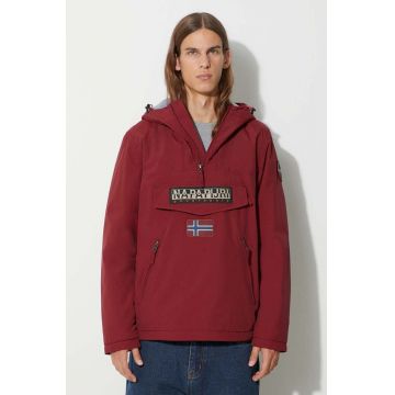 Napapijri geaca RAINFOREST POCKET 2 barbati, culoarea bordo, de iarna, NP0A4GMDR541