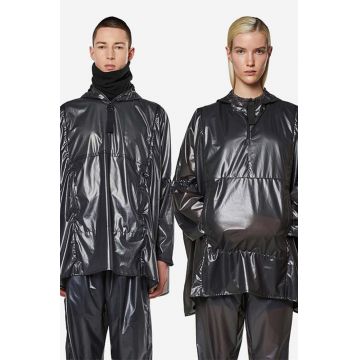 Rains geacă de ploaie Ultralight Anorak culoarea negru, de tranziție, oversize 18880.BLACK-BLACK