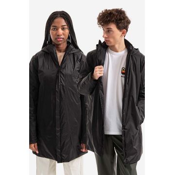 Rains geacă Padded Nylon Coat culoarea negru, de tranziție, oversize 15480.BLACK-BLACK