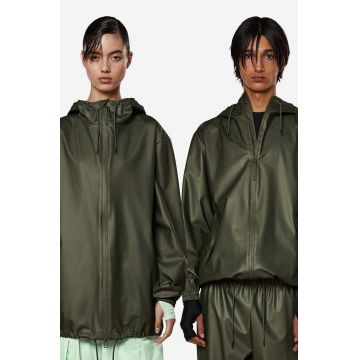 Rains geacă Storm Breaker culoarea verde, de tranzitie, oversize 18370-EVERGREEN.