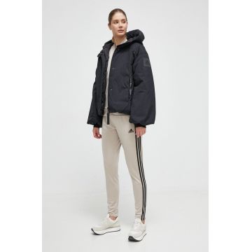 adidas geaca de puf femei, culoarea negru, de iarna, oversize