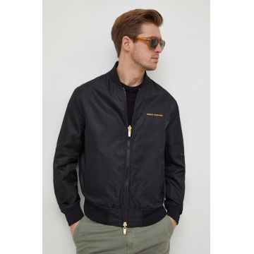 Armani Exchange geaca bomber cu doua fete barbati, culoarea negru, de tranzitie