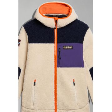 Jacheta cu design colorblock - din material teddy Yupik