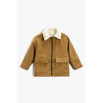 Jacheta din blana shearling sintetica