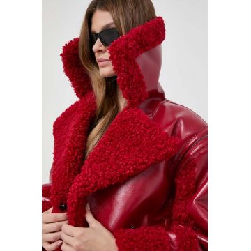 Karl Lagerfeld geaca femei, culoarea rosu, de tranzitie, oversize