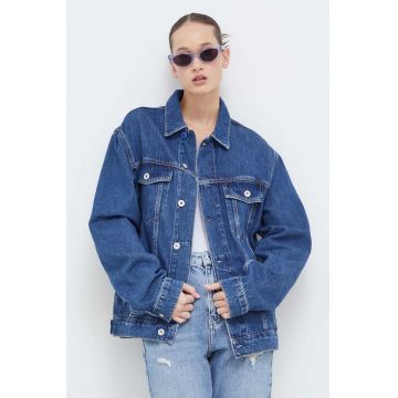 Karl Lagerfeld Jeans geaca jeans femei, de tranzitie, oversize