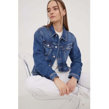 Tommy Jeans geaca jeans femei, de tranzitie