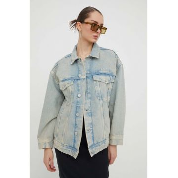 Tommy Jeans geaca jeans femei, de tranzitie, oversize