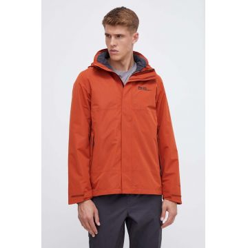 Jack Wolfskin jachetă Luntal 3in1 culoarea portocaliu