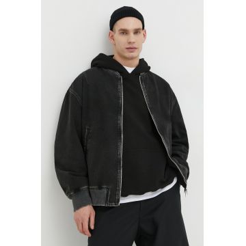 Diesel geaca bomber barbati, culoarea negru, de tranzitie, oversize