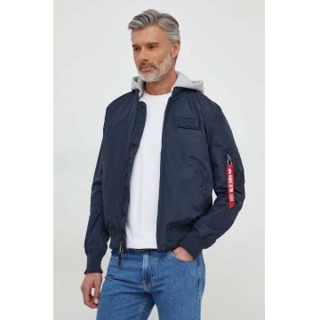 Alpha Industries geaca MA-1 TT Hood barbati, culoarea albastru marin, de tranzitie