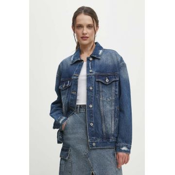 Answear Lab geaca jeans femei, de tranzitie, oversize