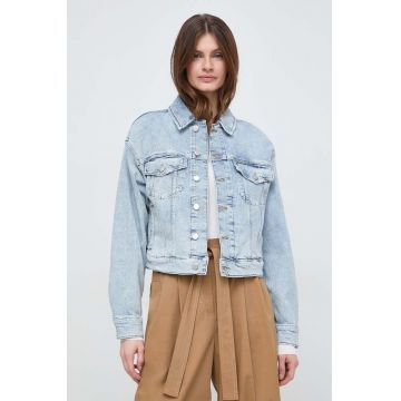 BOSS Orange geacă din denim femei, de tranziție, oversized 50512620