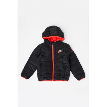 Geaca matlasata cu logo - Negru