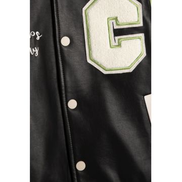 Jacheta bomber de piele ecologica