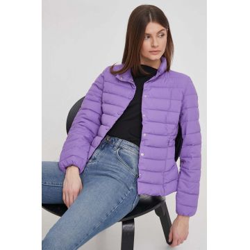 Sisley geaca femei, culoarea violet, de tranzitie