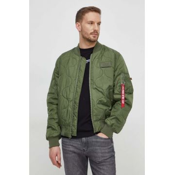 Alpha Industries geaca bomber MA-1 ALS barbati, culoarea verde, de tranzitie