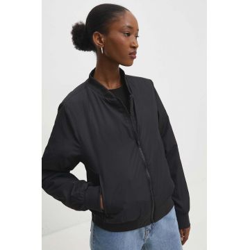 Answear Lab geaca bomber femei, culoarea negru, de tranzitie