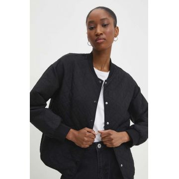 Answear Lab geaca femei, culoarea negru, de tranzitie, oversize