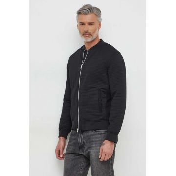 Armani Exchange geaca bomber barbati, culoarea negru, de tranzitie