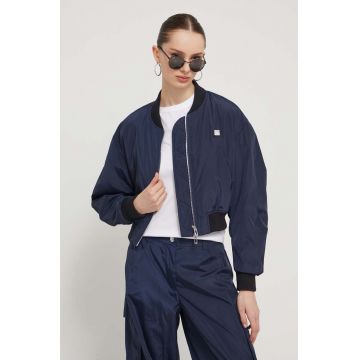 HUGO geacă bomber femei, culoarea bleumarin, de tranziție, oversize 50510930