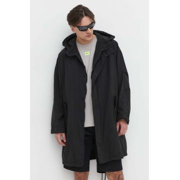 HUGO windbreaker culoarea negru, de tranzitie