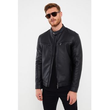 Jacheta biker de piele ecologica